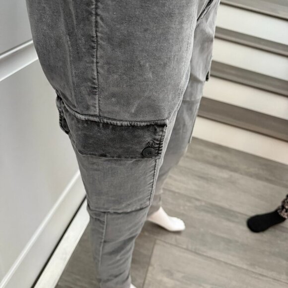 NSF Aria Slim-fit Velvet Utility Pants In Pigment Black Size 26 - Picture 6 of 6